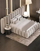 Beautiful Modern White Luxury Bed thumbnail 2